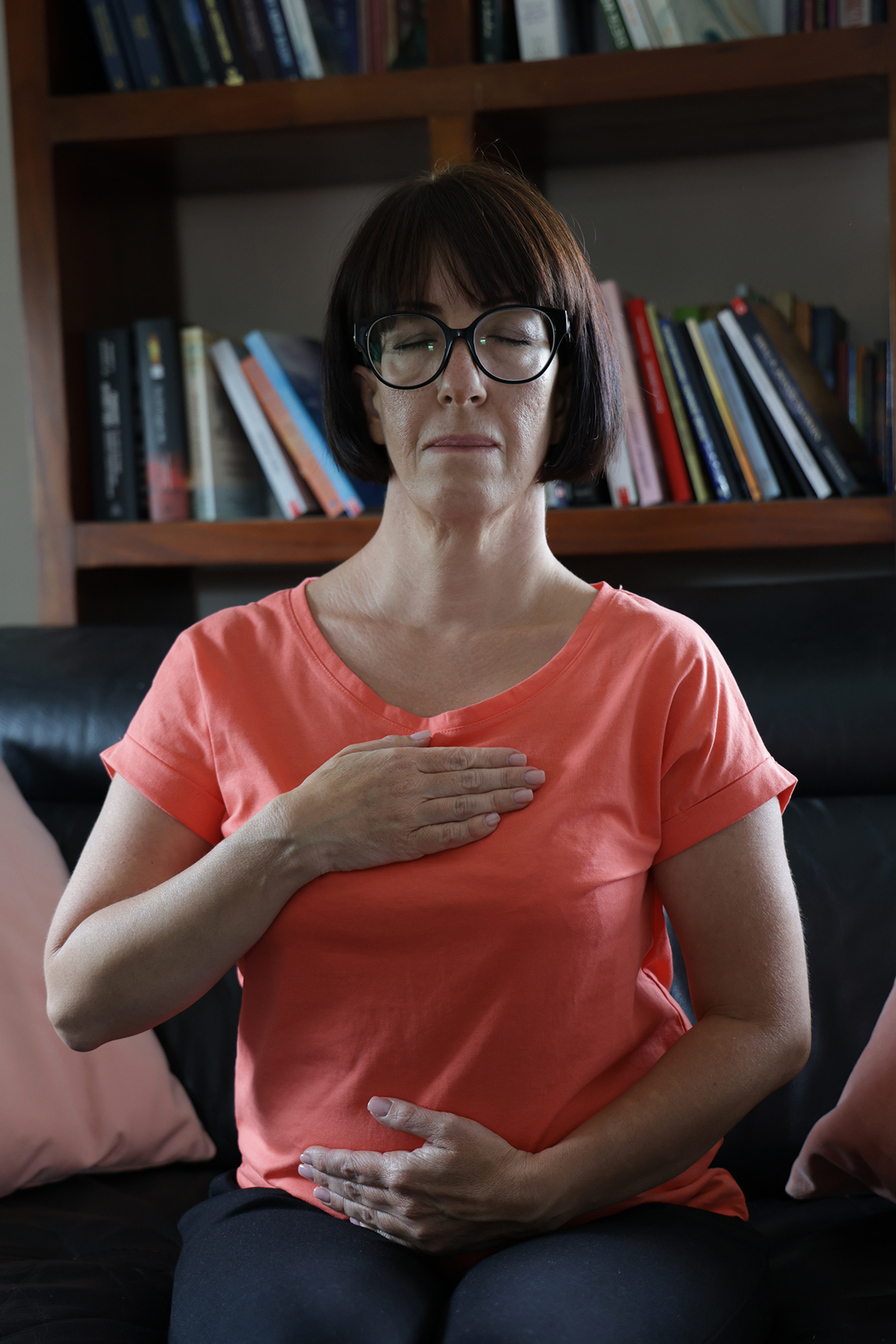 Agnieszka podczas praktyki oddechowej Minuta wejścia do serca